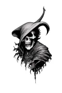 half good half evil reaper full body tattoo design idea
