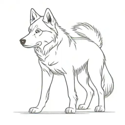 silhouette of a husky dog tattoo design idea