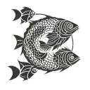 fish scales circle border tattoo design idea