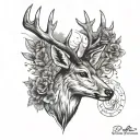 Deer memorial tattoo for dad tattoo design idea