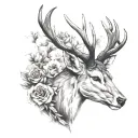 Deer memorial tattoo for dad tattoo design idea