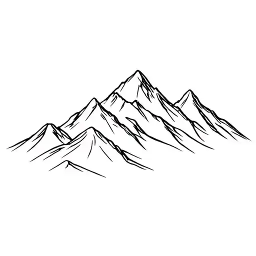 "M. 09" mountains tattoo design idea