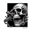Harley Davidson Skull tattoo design idea