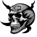 Harley Davidson Skull tattoo design idea