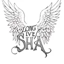 "LONG LIVE SHA" ANGEL WINGS GRAFITTI tattoo design idea