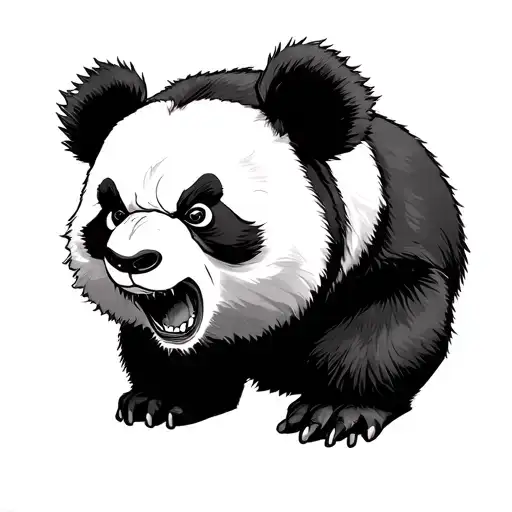 angry panda bear tattoo design idea
