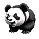 angry panda bear tattoo design idea