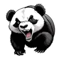 angry panda bear tattoo design idea