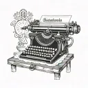 Combine the Schalke 04 logo with a vintage typewriter to symbolize your love for both your favorite football team and your occupation as a clerk tattoo design idea