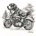 motorcycle, bernese mountain dog tattoo design idea