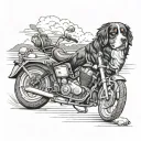 motorcycle, bernese mountain dog tattoo design idea