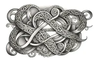 infinity symbol with names incorporated tattoo design idea