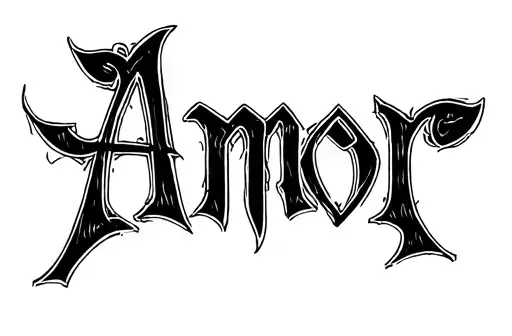 "Amor" tattoo design idea