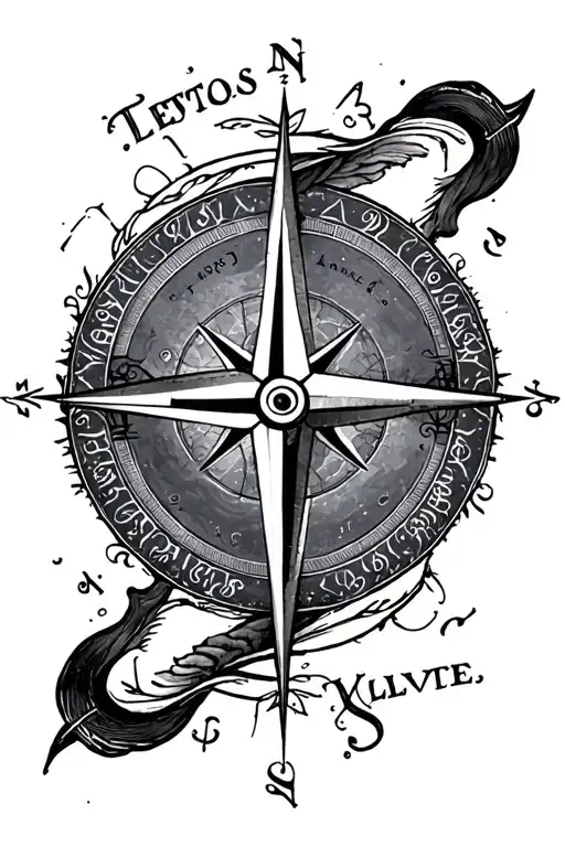 long trips around the world, joy, first love, loss, hurt compass tattoo design idea