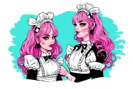 sissy pink maid tattoo design idea