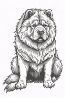 smooth coat chow chow sitting down silhouette tattoo design idea