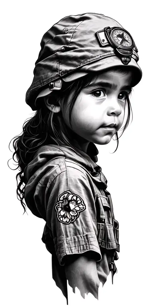 Can you make me a full sleve tattoo with the following info represented My daughter Hailey Family My time in Afghanistan tattoo design idea