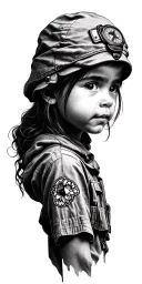 Can you make me a full sleve tattoo with the following info represented My daughter Hailey Family My time in Afghanistan tattoo design idea