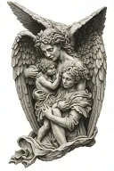 stone angels tattoo design idea