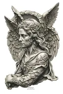 stone angels tattoo design idea