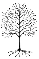 Minimalist tree drawn in the style of electronic circuits tattoo design idea