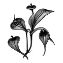 carnivorous plant growing tattoo design idea
