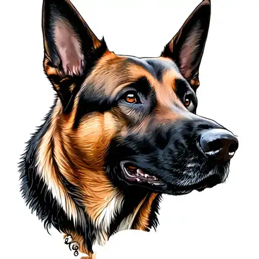 Belgian Malinois tattoo design idea