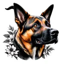 Belgian Malinois tattoo design idea