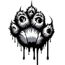 tiger paw with blood dripping tattoo design idea