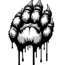 tiger paw with blood dripping tattoo design idea