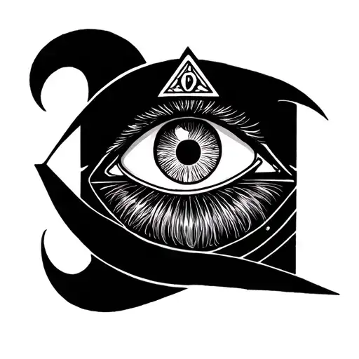 make a cooltatto design that contains the Illuminati eye tattoo design idea