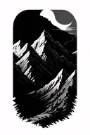 mountain range made tattoo design idea