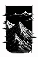 mountain range made tattoo design idea