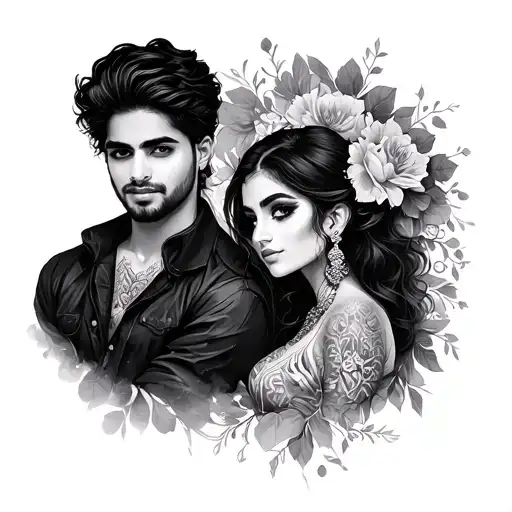 ritesh shivani tatto together  tattoo design idea