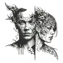 split face tattoo tattoo design idea