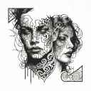 split face tattoo tattoo design idea