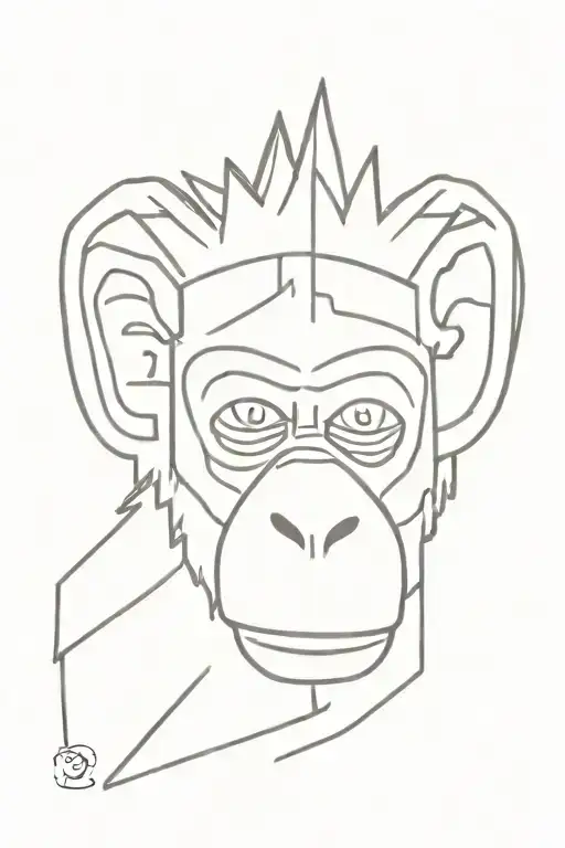 monkey with a basquiat crown made tattoo design idea