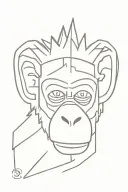 monkey with a basquiat crown made tattoo design idea