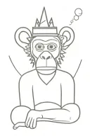 monkey with a basquiat crown made tattoo design idea