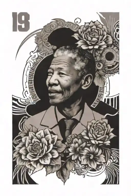 1998 date of birth Mandela design with elements tattoo design idea