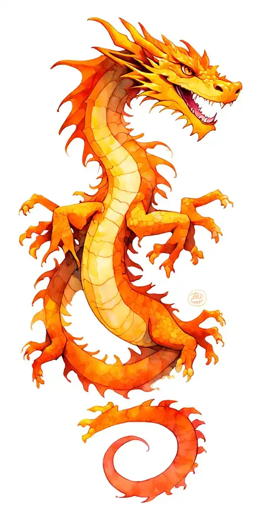 Wood Dragon tattoo design idea