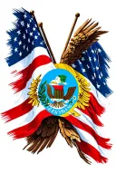 Guatemalan flag intertwined with American flag tattoo design idea