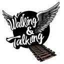 "Walking & Talking" train tracks and angel wings tattoo design idea