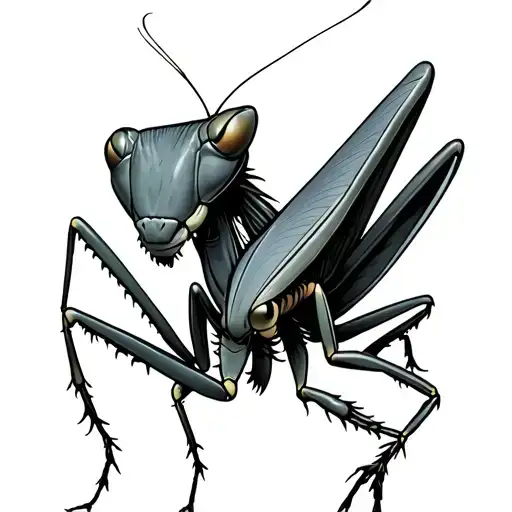 praying mantis baby to adult life cycle also representing grandmas spirit tattoo design idea