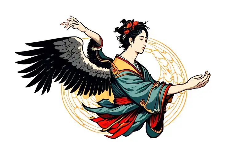 GABRIEL ANGEL STRETCHING OUT HIS HAND tattoo design idea