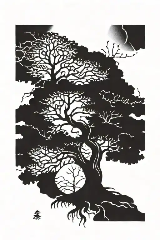 tree of life liberation from the evil life of the next century tattoo design idea