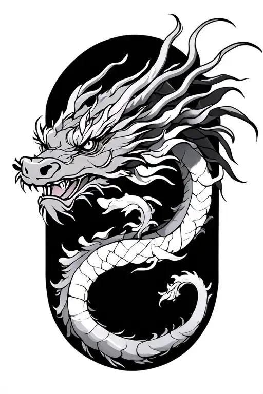 traditional japanese dragon wrapped tattoo design idea