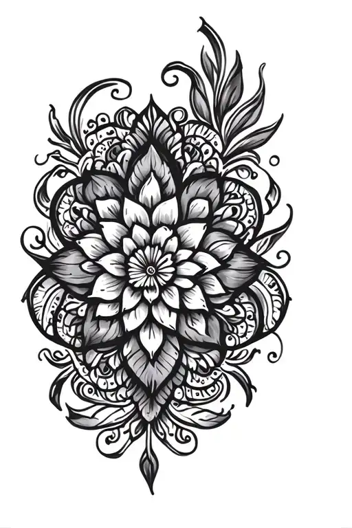 dainty ornamental back tattoo design with bohemian influence  tattoo design idea