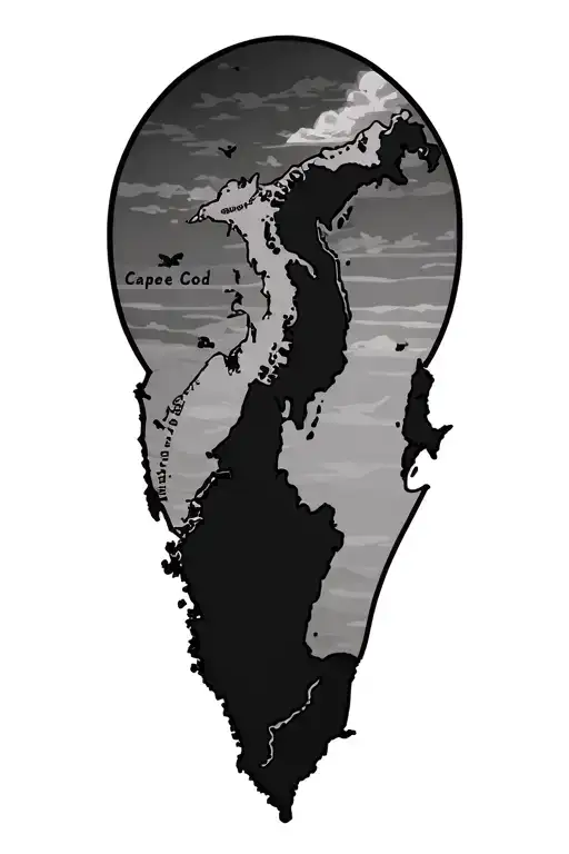 map of cape cod tattoo design idea