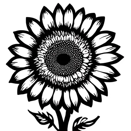 sunflower intertwined tattoo design idea